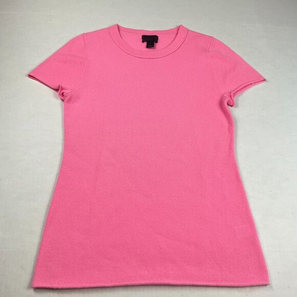 J.Crew Collection Italian Cashmere Sweater Short Sleeve Soft Knit Top Pink Small - Picture 1 of 10